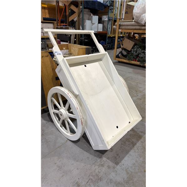 WOODEN MARKET FLOWER VENDER PULL CART