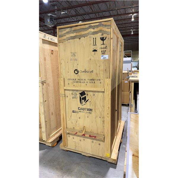 LARGE WOODEN STORAGE/TRANSPORT CRATE - APPROX.4 3/4FT X 2 3/4FT X 7FT HIGH