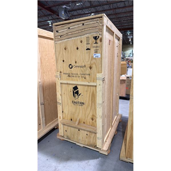 LARGE WOODEN STORAGE/TRANSPORT CRATE - APPROX.4 3/4FT X 2 3/4FT X 7FT HIGH