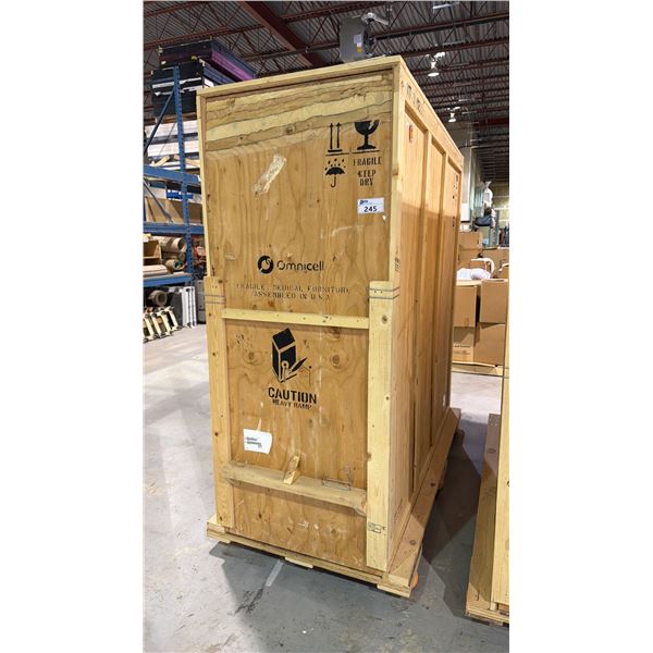 LARGE WOODEN STORAGE/SHIPPING CRATE - 7FT X 2 3/4FT X 7FT HIGH