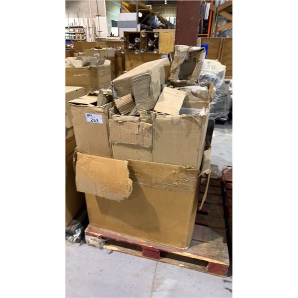 PALLET OF ASSORTED SIZE PEDESTAL PANEL GLASS VASES