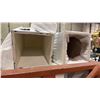 Image 3 : LARGE GROUP OF ASSORTED SIZE & COLOR DISPLAY PEDESTALS *FRAMED PALLET BOX NOT INCLUDED*
