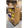 Image 2 : DOUBLE SIDED MOBILE SHELF STORAGE CART AND CONTENTS - ASSORTED LIGHT BULBS AND CHANDELIER PARTS