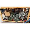 Image 3 : LARGE 2 TIER MOBILE STORAGE SHELF UNIT AND CONTENTS - HOLIDAY DECORATIONS, LIGHTS,
