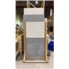 Image 1 : 2 SIGN BOARDS, WEST COAST MAP ON CLEAR PLEXI-GLASS AND ASSORTED SHEETS OF SHOP MATERIAL