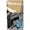 Image 2 : 3 GREY FOLDING PALLET BOXES - 2 EMPTY, 1 WITH MISCELLANEOUS VACUUM ATTACHMENTS