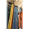 Image 5 : ASSORTED PALLET RACKING - UPRIGHTS, SIDE RAILS ASSORTED SIXES/COLORS AND RED MOBILE MATERIAL CART