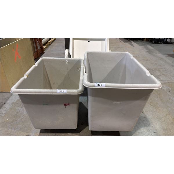 2 MOBILE PLASTIC MATERIAL BINS