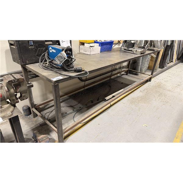 STEEL WORK TABLE - 10FT X 2 1/2FT X 3FT HIGH