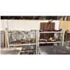 Image 2 : GROUP OF (4) WHITE SHELF RACKING UNITS AND CONTENTS - (8) 6FT UPRIGHTS, (20) 5 1/2FT SIDE RAILS