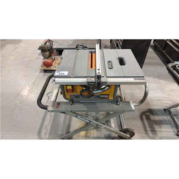 RIDGID R45171 10" PORTABLE TABLE SAW WITH MAKITA FOLDING SAW STAND