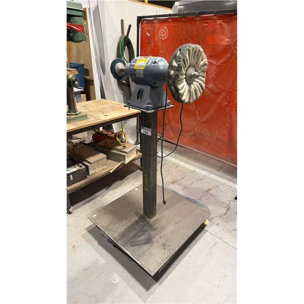 BALDOR INDUSTRIAL BUFFER ON STEEL PEDESTAL STAND