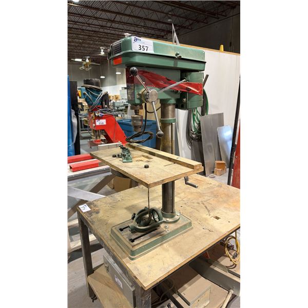 TROJAN 16-SPEED DRILL PRESS WITH WORK TABLE