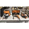 Image 1 : GROUP OF (3) RIDGID POWER TOOLS- DRILL/SANDER/ROUTER