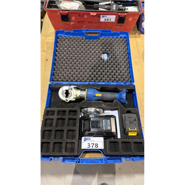 KLAUKE MINI CORDLESS CRIMPER WITH CHARGER, 1 BATTERY AND CASE