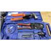 Image 2 : GROUP OF 3 SPECIALTY TOOLS - CUSTOM COLOR PUNCH KIT, WISS HAND PRESS AND DEVANDY