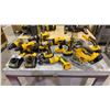Image 1 : GROUP OF (9) DEWALT 18V POWER TOOLS WITH 3 CHARGERS AND 5 BATTERIES