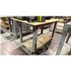 Image 3 : GROUP OF (4) MOBILE WOODEN WORK TABLES