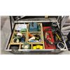 Image 2 : INSTALLERS LARGE MOBILE TRANSPORT BOX WITH CONTENTS - ASSORTED TOOLS, HARDWARE AND JOB SUPPLIES