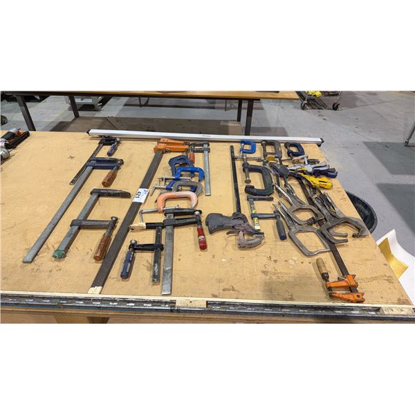 GROUP OF APPROX.(30) ASSORTED BAR CLAMPS, C-CLAMPS AND VISE GRIP CLAMPS