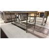 Image 2 : 2 WOOD TOP STEEL FRAMED WORK TABLES - 1 MOBILE/1 STATIONARY