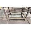 Image 3 : 2 WOOD TOP STEEL FRAMED WORK TABLES - 1 MOBILE/1 STATIONARY