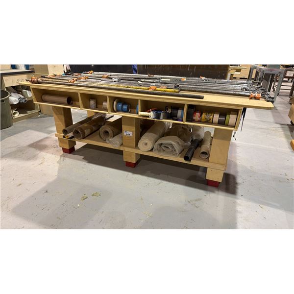 WOOD SHOP 2 TIER SOLID WORK TABLE *TOOLS ON TOP NOT INCLUDED* - APPROX. 8FT X 4FT X 3FT HIGH