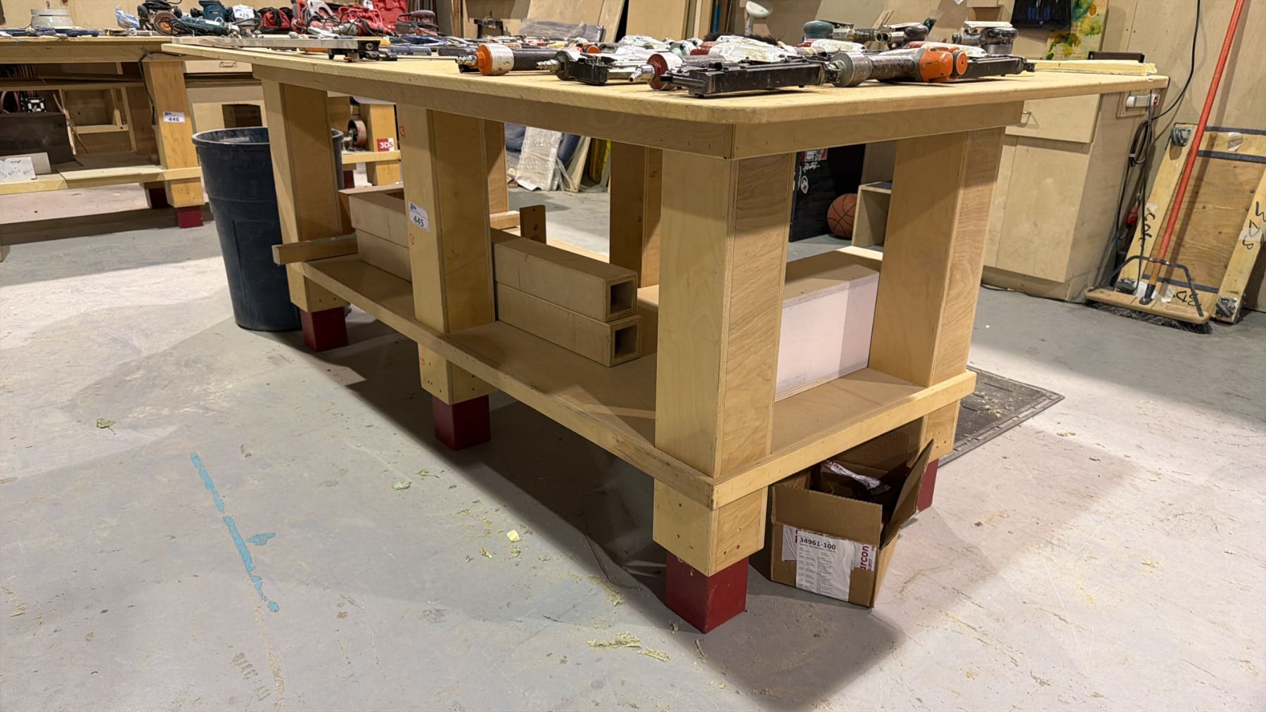 WOOD SHOP 2 TIER SOLID WORK TABLE *TOOLS ON TOP NOT INCLUDED* - APPROX ...