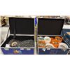 Image 1 : 2 MOBILE WOODEN TRANSPORT BOXES FULL OF ASSORTED SMOOTH RIVER STONES