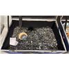 Image 2 : 2 MOBILE WOODEN TRANSPORT BOXES FULL OF ASSORTED SMOOTH RIVER STONES
