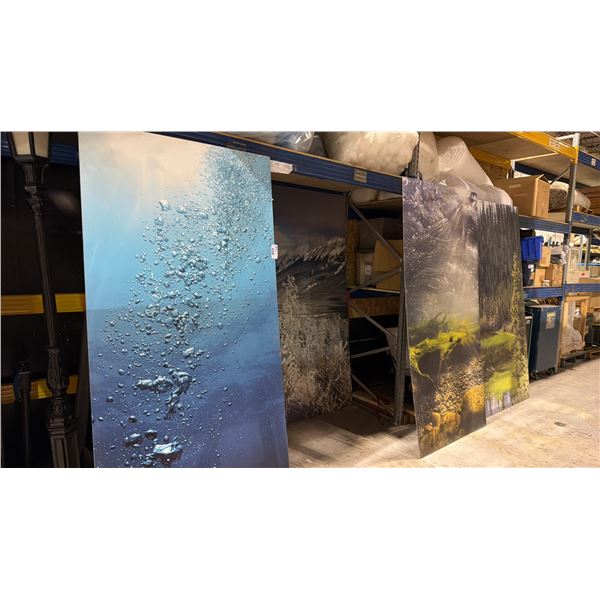 GROUP OF (5) LARGE OUTDOOR SCENES ON 4FT X 8FT ALUMINIUM SHEETS