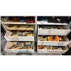 Image 2 : 2 PC WHITE SHELVING UNIT WITH DRAWERS AND CONTENTS - ASSORTED TOOLS & HARDWARE