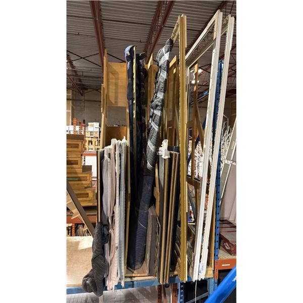 GROUP OF LARGE PICTURE FRAMES AND ASSORTED DECORATIVE PANELS