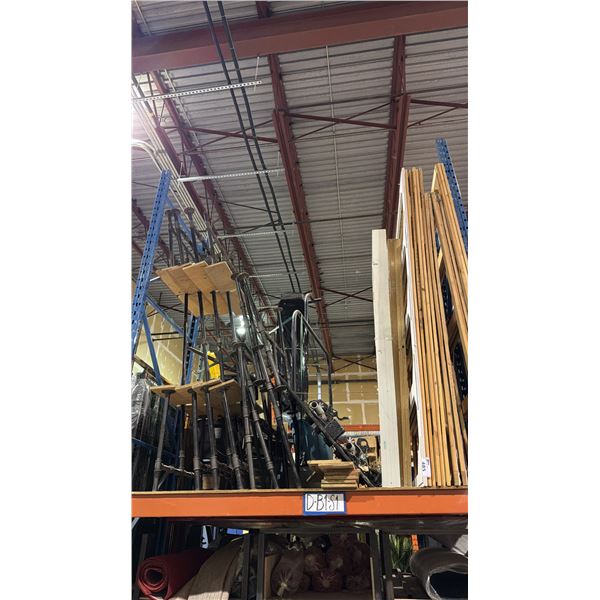 ASSORTED EVENT STAGING/RIGGING WOODEN PANELS AND METAL PIPE