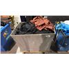 Image 1 : MOBILE LAUNDRY BIN AND CONTENTS - TABLE CLOTHS