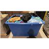 Image 1 : MOBILE LAUNDRY BIN AND CONTENTS - TABLE CLOTHS
