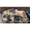 Image 2 : MOBILE LAUNDRY BIN AND CONTENTS - TABLE CLOTHS & TASSELS