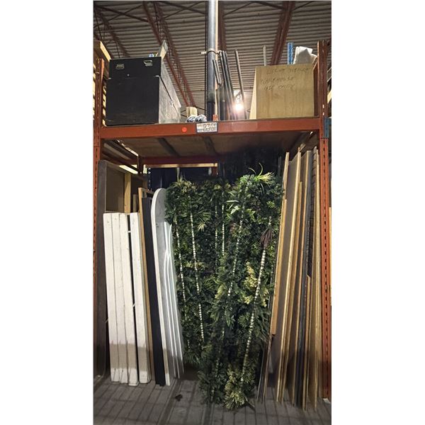 EVENT STAGING SCENERY PANELS AND BOXES OF ARTIFICIAL GREENERY