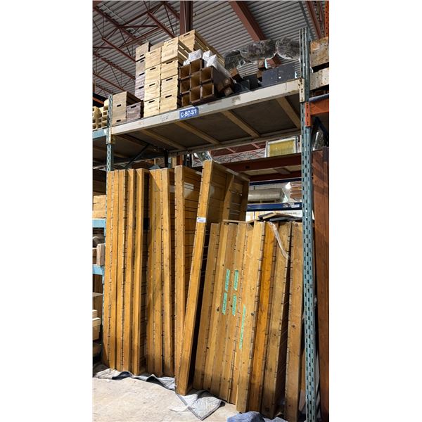 EVENT WALL PANEL SECTIONS AND LARGE GROUP OF SMALL WOODEN CRATES
