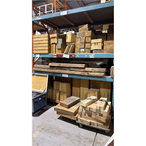LARGE GROUP OF ASSORTED SOLID WOOD/TIMBER PLANKS/BEAMS AND BLOCKS