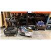 Image 1 : GROUP OF STAGE RIGGING BASE PLATFORM MOBILE CARTS LOADED WITH STEEL PLATES AND RIGGING