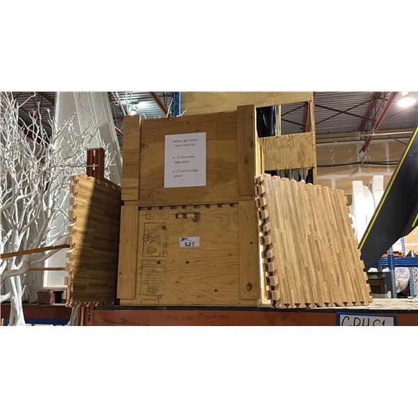 (4) WOODEN CRATES FULL OF HONEY LIGHT COLOR INTER-LOCKING FOAM FLOOR TILES