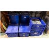 Image 2 : (2) EMPTY 50 GALLON BARRELS AND (6) LARGE BLUE STORAGE BINS