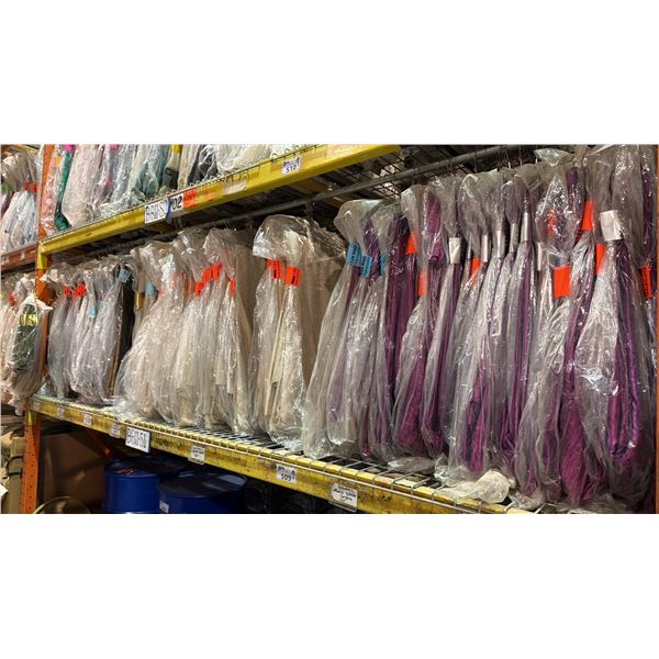 ONE PALLET SHELF SECTION FULL OF ASSORTED TABLECLOTHS