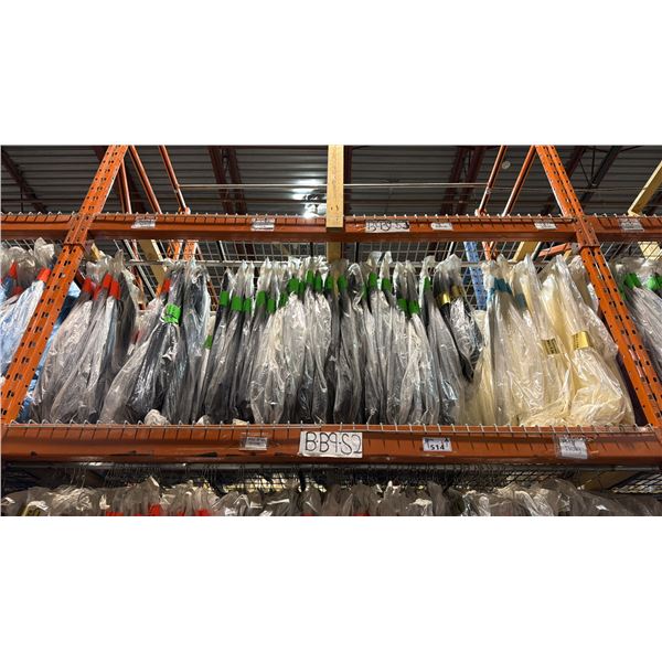ONE PALLET SHELF SECTION FULL OF ASSORTED TABLECLOTHS