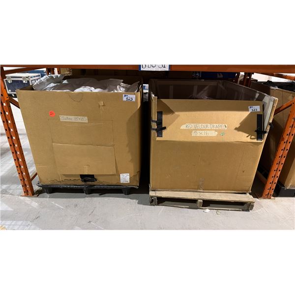 2 LARGE PALLET BOXES OF ASSORTED TABLECLOTHS