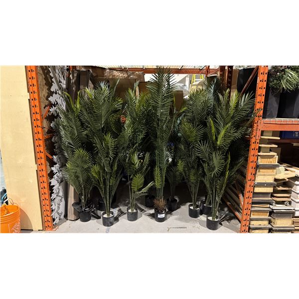LARGE GROUP OF POTTED ARTIFICIAL FERNS