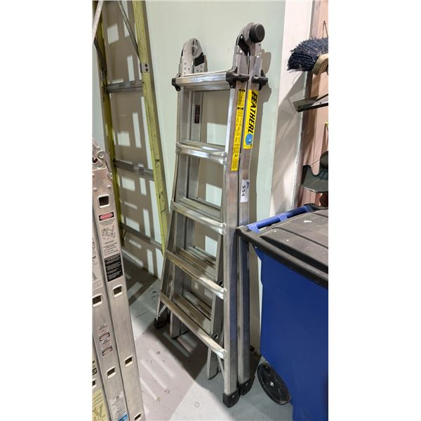 FEATHERLITE ALUMINIUM COMBINATION STEP LADDER/EXTENSION LADDER AND SCAFFOLD