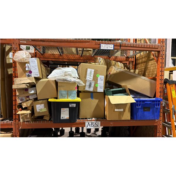 ONE PALLET SHELF SECTION FULL OF ASSORTED BANQUET/EVENT  ITEMS - ASSORTED ARTIFICIAL PLANTS