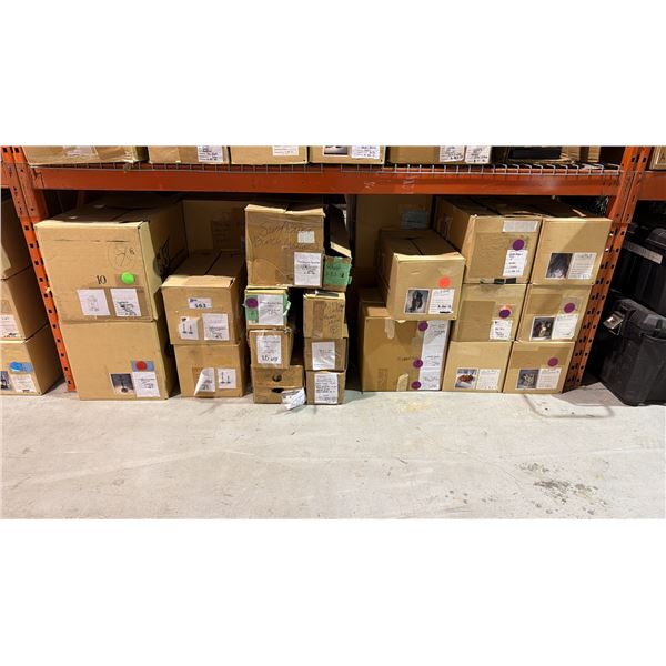 ONE PALLET SHELF SECTION FULL OF ASSORTED BANQUET/EVENT  ITEMS - ASSORTED ARTIFICIAL PLANTS